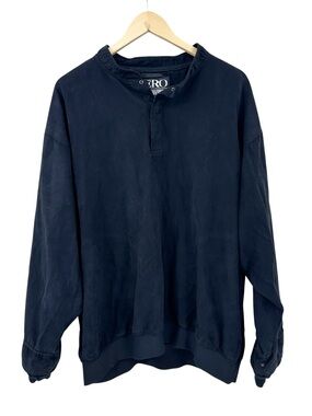 ZERO RESTRICTION Pullover Jacket Faux Suede Microfiber Black